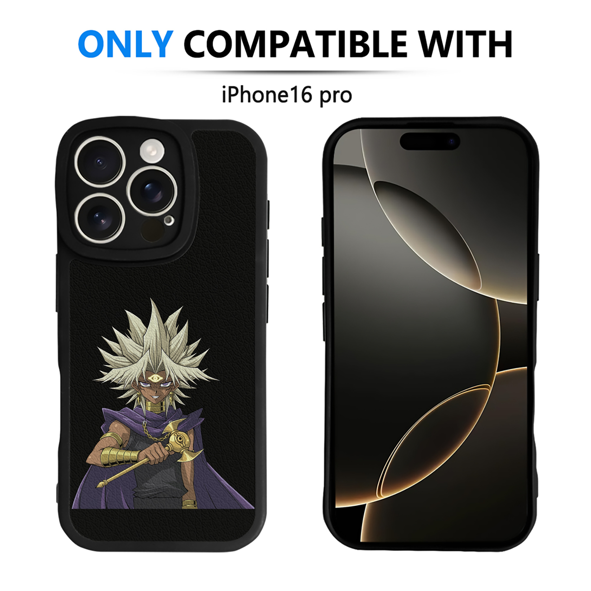 （画像用） 遊☆戯☆王 Yu-Gi-Oh! 【iPhone 16シリーズ対応】シリコンスマホケース（レザー調） 材質：シリコン